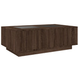 Table basse avec LED infini chêne marron 116x69x40 cm