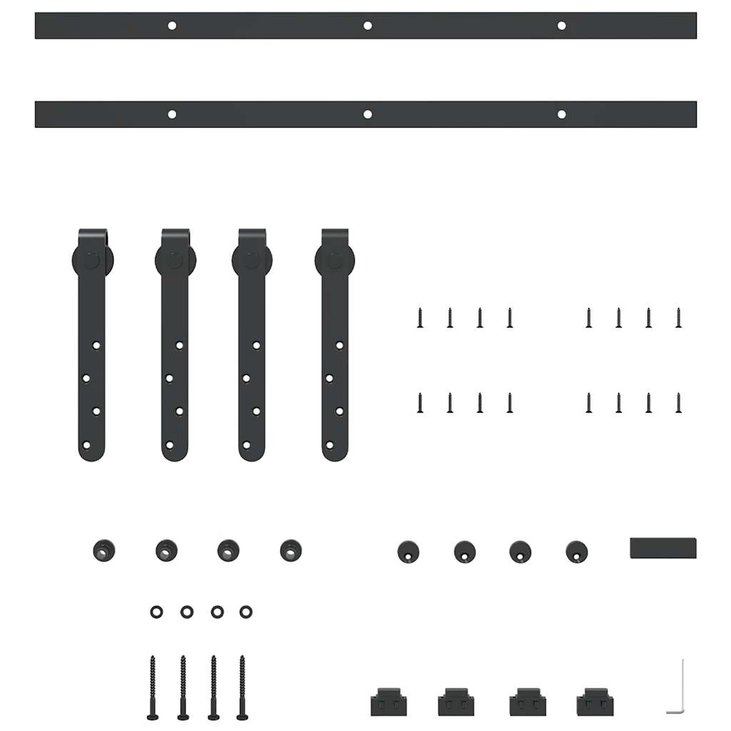 Kit de porte d'armoire coulissante 122 cm acier au carbone