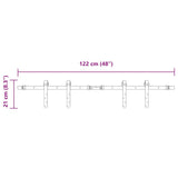 Kit de porte d'armoire coulissante 122 cm acier au carbone