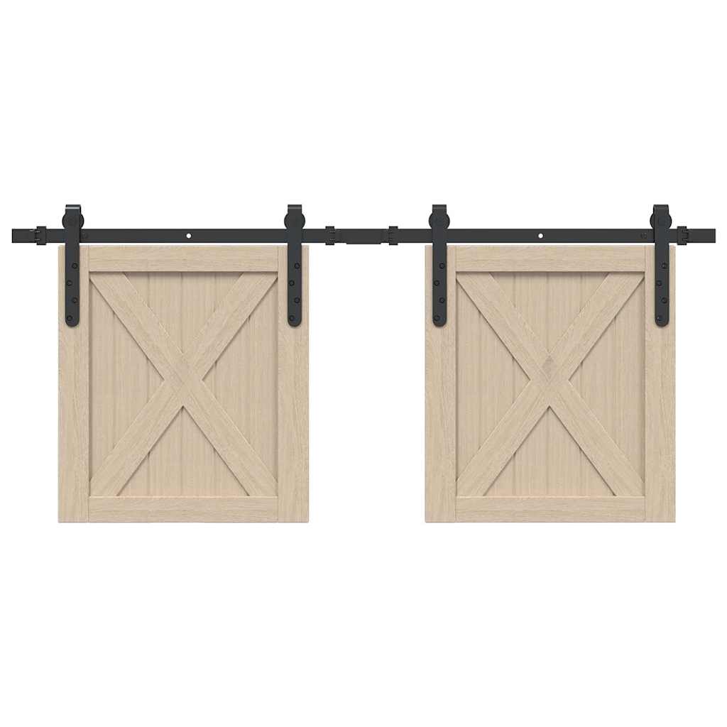 Kit de porte d'armoire coulissante 122 cm acier au carbone