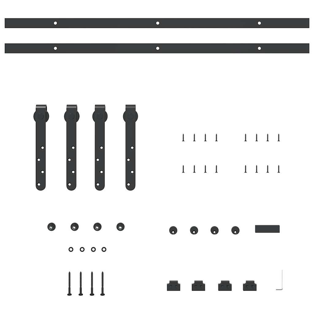 Kit de porte d'armoire coulissante 152 cm acier au carbone