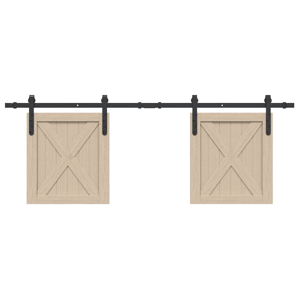 Kit de porte d'armoire coulissante 152 cm acier au carbone