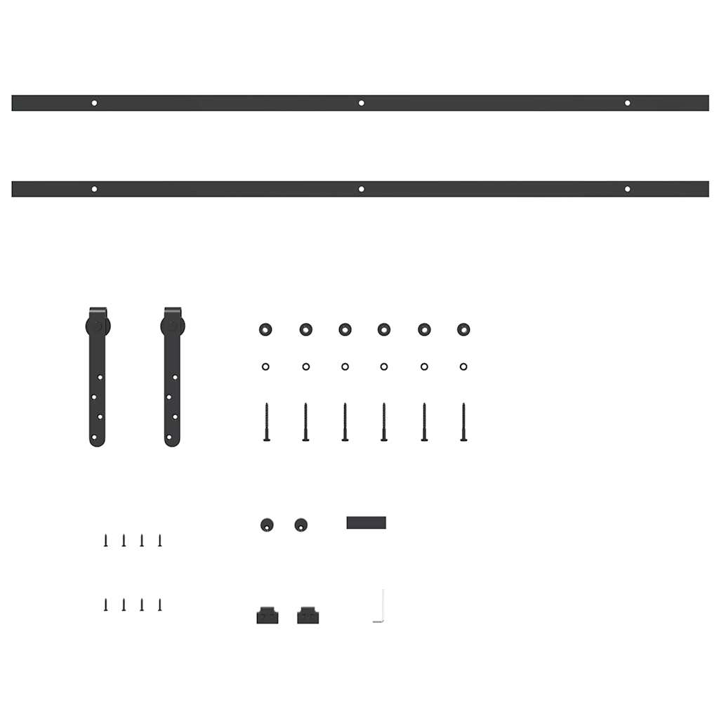 Kit de porte d'armoire coulissante 213 cm acier au carbone