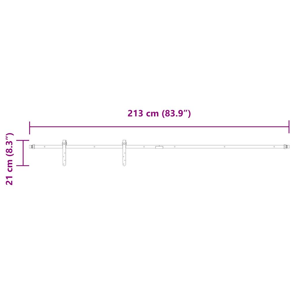 Kit de porte d'armoire coulissante 213 cm acier au carbone