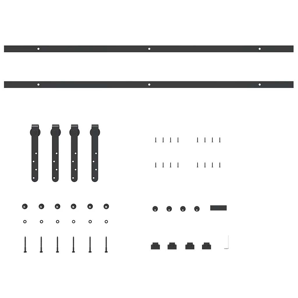 Kit de porte d'armoire coulissante 213 cm acier au carbone