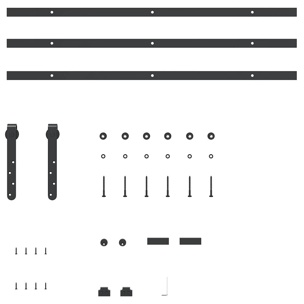 Kit de porte d'armoire coulissante 244 cm acier au carbone