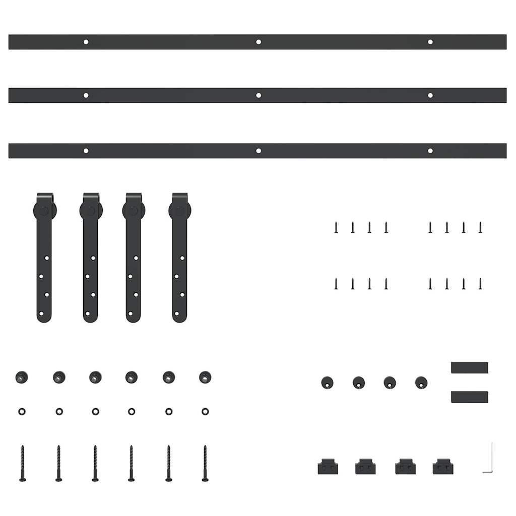 Kit de porte d'armoire coulissante 244 cm acier au carbone