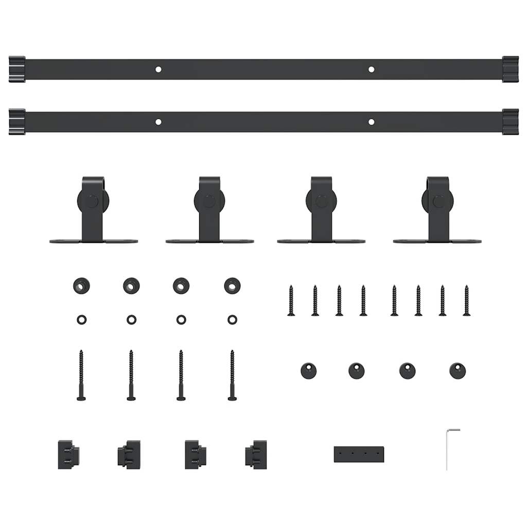 Kit de porte d'armoire coulissante 122 cm acier au carbone