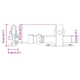 Kit de porte d'armoire coulissante 122 cm acier au carbone