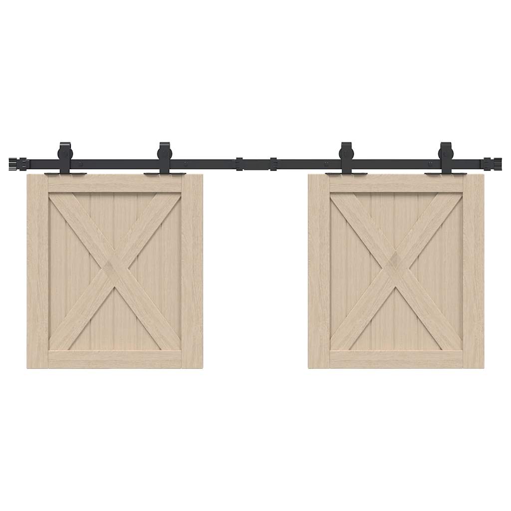 Kit de porte d'armoire coulissante 122 cm acier au carbone