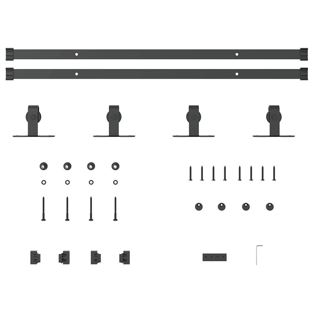 Kit de porte d'armoire coulissante 152 cm acier au carbone