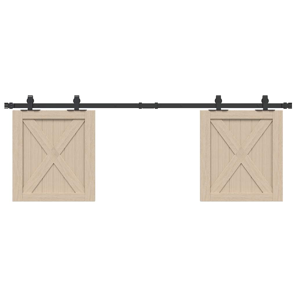 Kit de porte d'armoire coulissante 152 cm acier au carbone