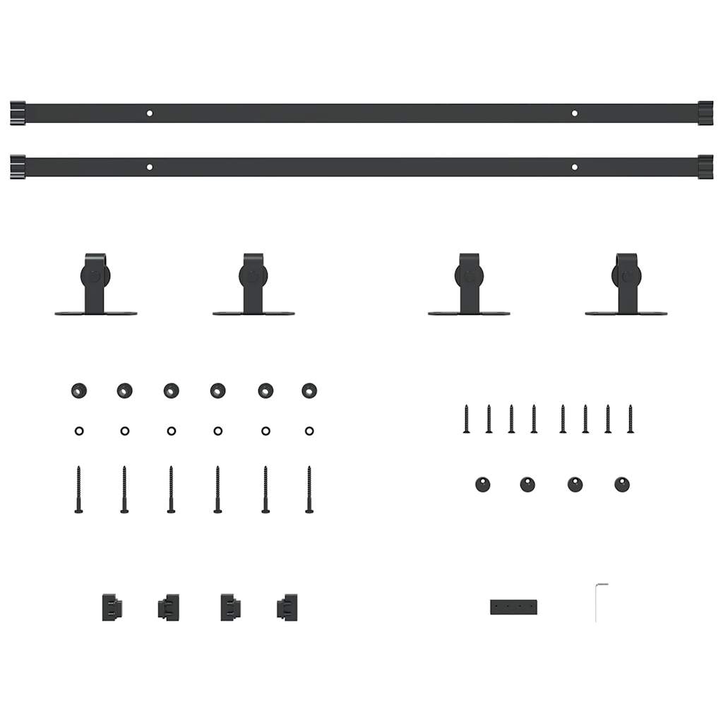 Kit de porte d'armoire coulissante 183 cm acier au carbone