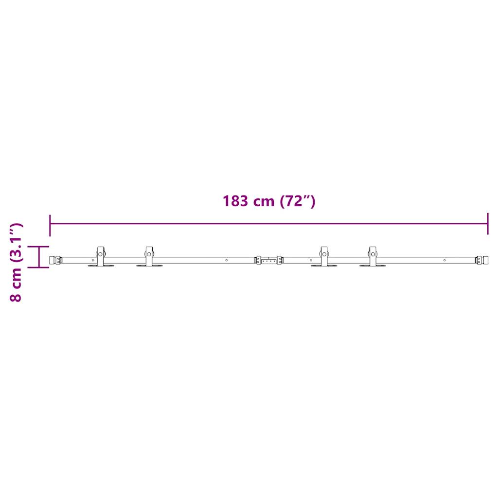 Kit de porte d'armoire coulissante 183 cm acier au carbone