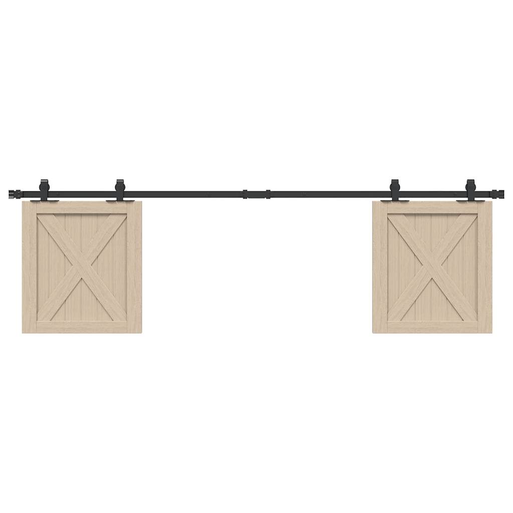 Kit de porte d'armoire coulissante 183 cm acier au carbone