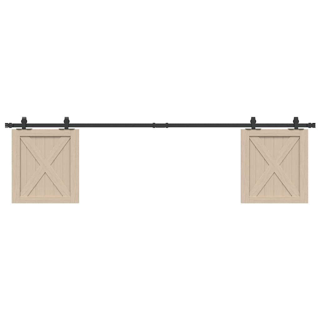 Kit de porte d'armoire coulissante 200 cm acier au carbone