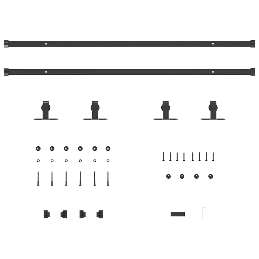 Kit de porte d'armoire coulissante 213 cm acier au carbone