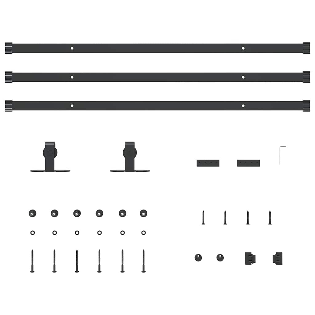 Kit de porte d'armoire coulissante 244 cm acier au carbone