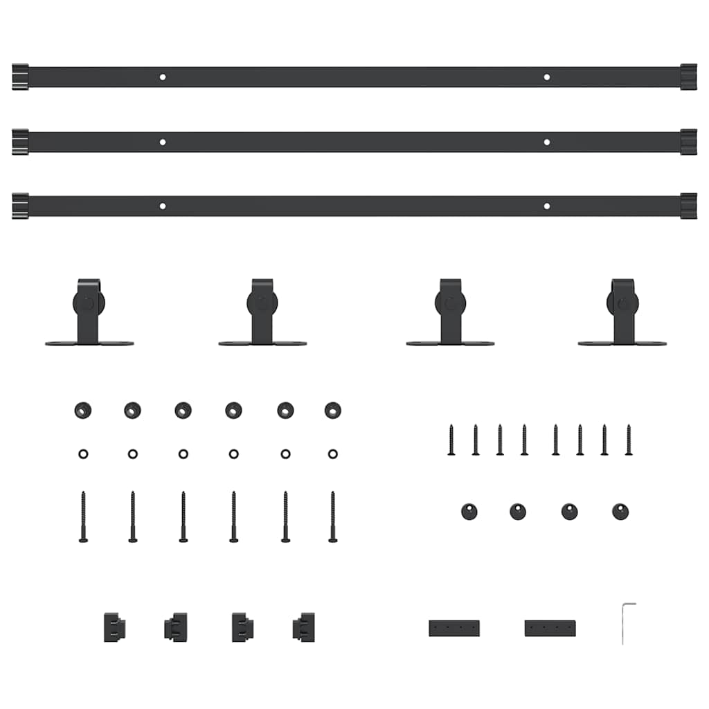 Kit de porte d'armoire coulissante 244 cm acier au carbone