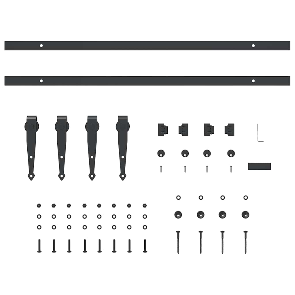 Kit de porte d'armoire coulissante 152 cm acier au carbone