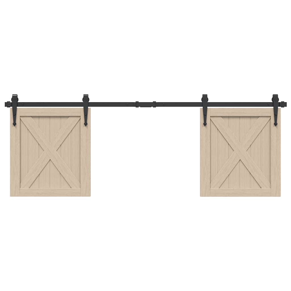 Kit de porte d'armoire coulissante 152 cm acier au carbone