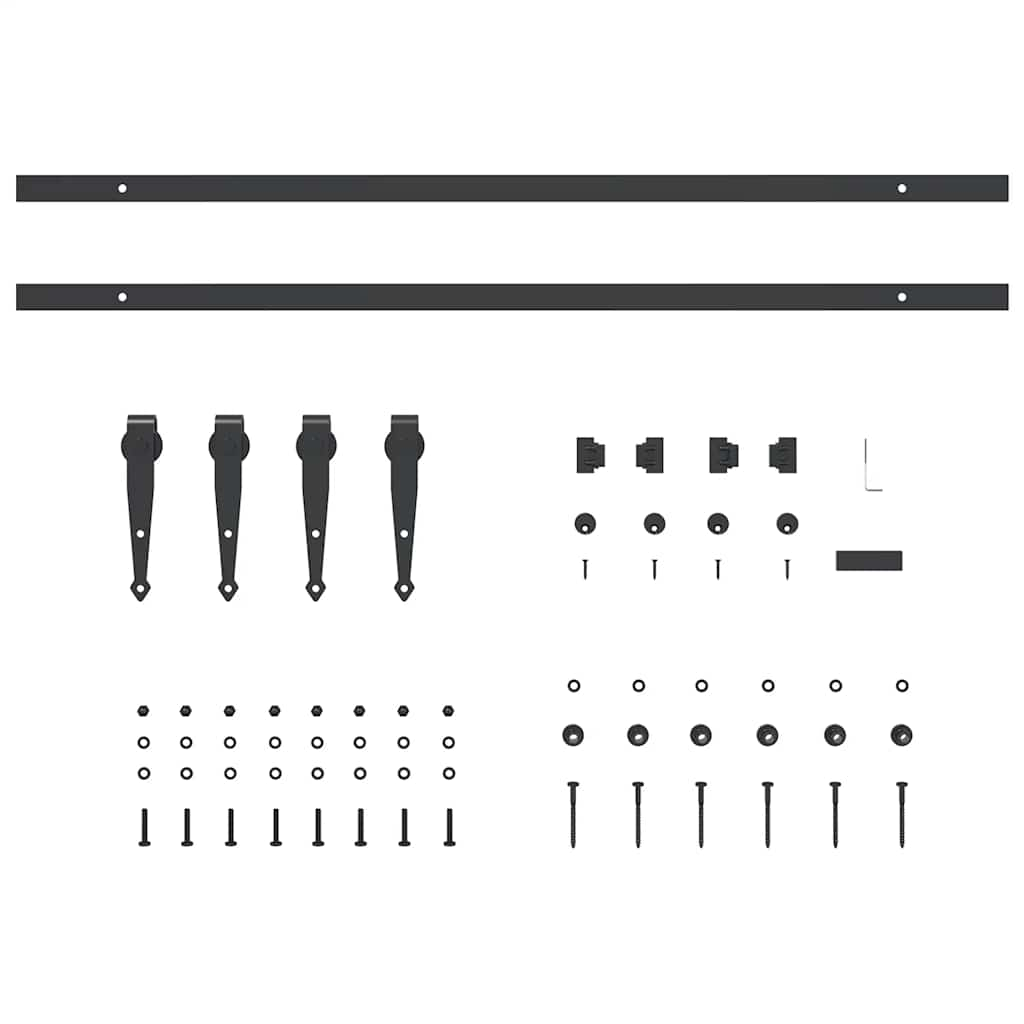 Kit de porte d'armoire coulissante 183 cm acier au carbone