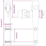 Kit de porte d'armoire coulissante 183 cm acier au carbone