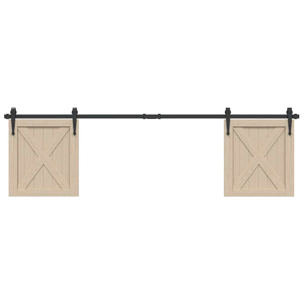 Kit de porte d'armoire coulissante 183 cm acier au carbone