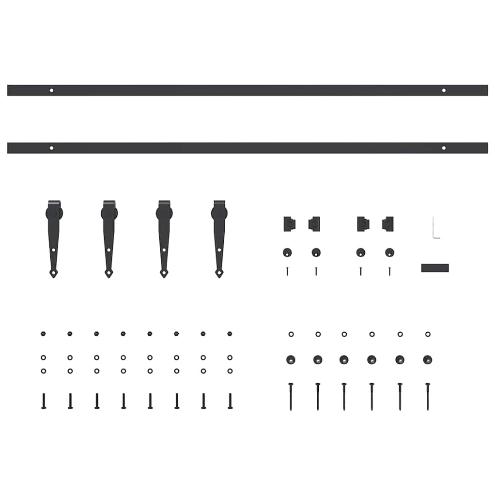 Kit de porte d'armoire coulissante 213 cm acier au carbone