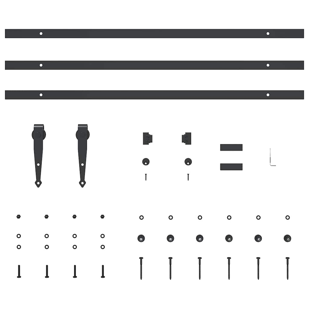 Kit de porte d'armoire coulissante 244 cm acier au carbone