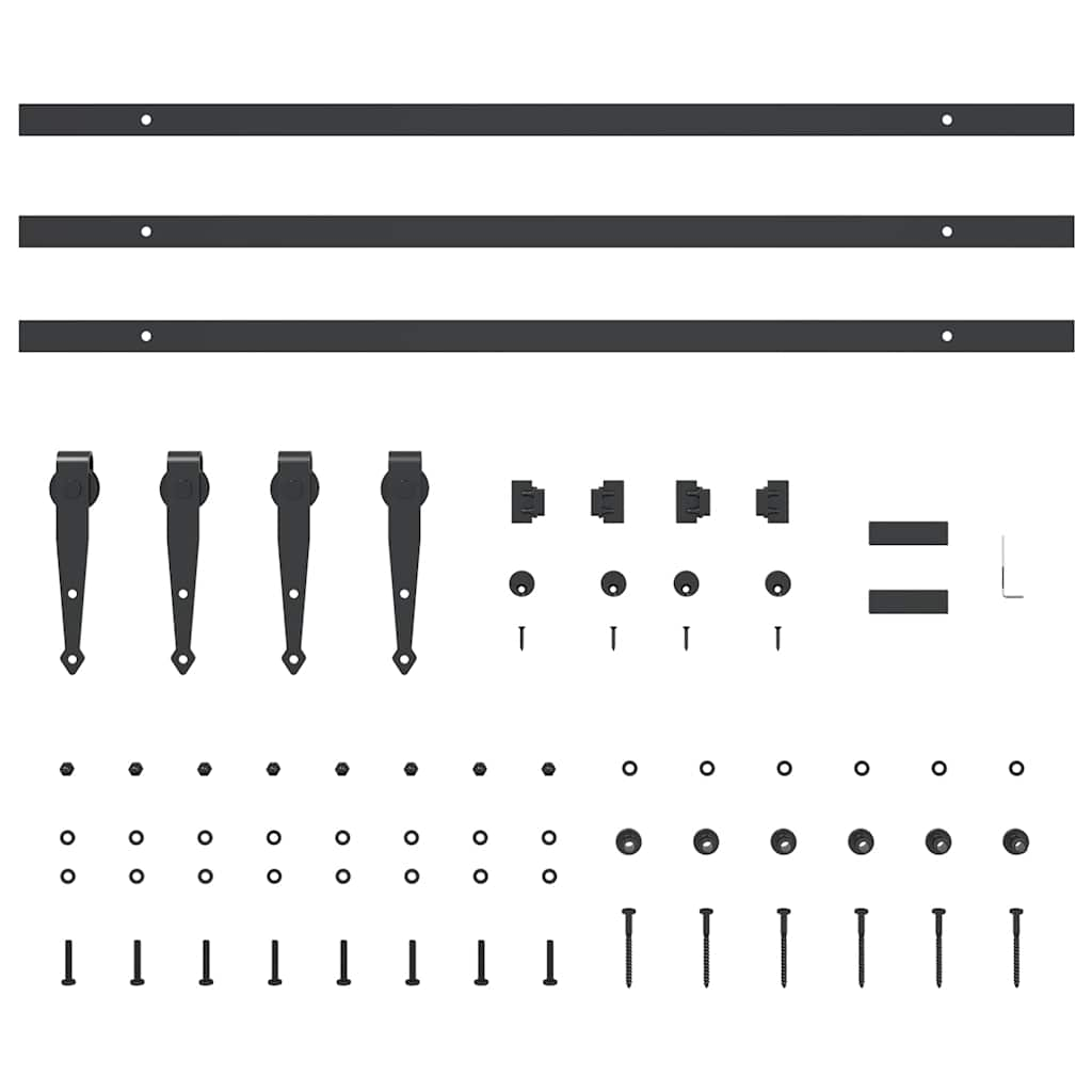 Kit de porte d'armoire coulissante 244 cm acier au carbone