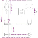 Kit de porte d'armoire coulissante 244 cm acier au carbone