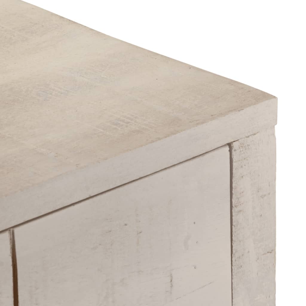 Table console blanc 110x35x75 cm bois de manguier solide