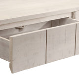 Table console blanc 110x35x75 cm bois de manguier solide