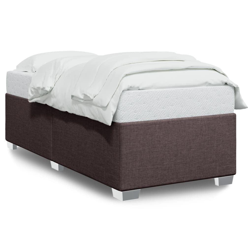 Cadre de lit sans matelas marron foncé 80x200 cm tissu