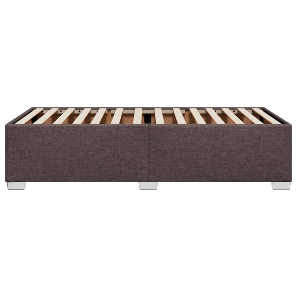 Cadre de lit sans matelas marron foncé 80x200 cm tissu