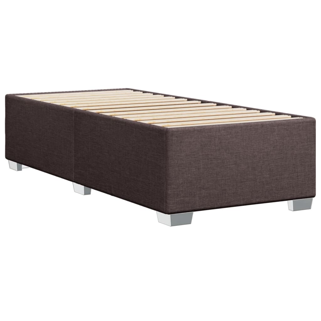 Cadre de lit sans matelas marron foncé 80x200 cm tissu