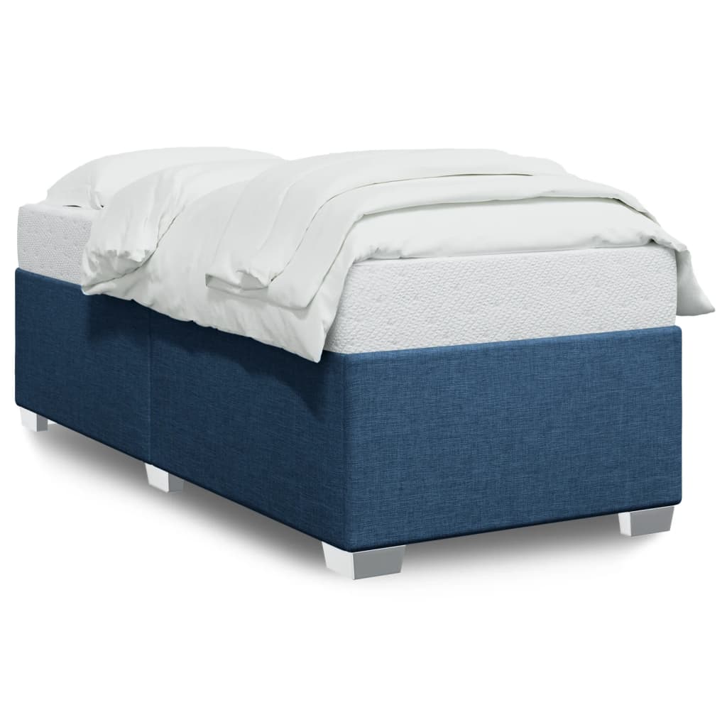 Bed frame without mattress blue 80x200 cm fabric