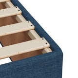 Bed frame without mattress blue 80x200 cm fabric