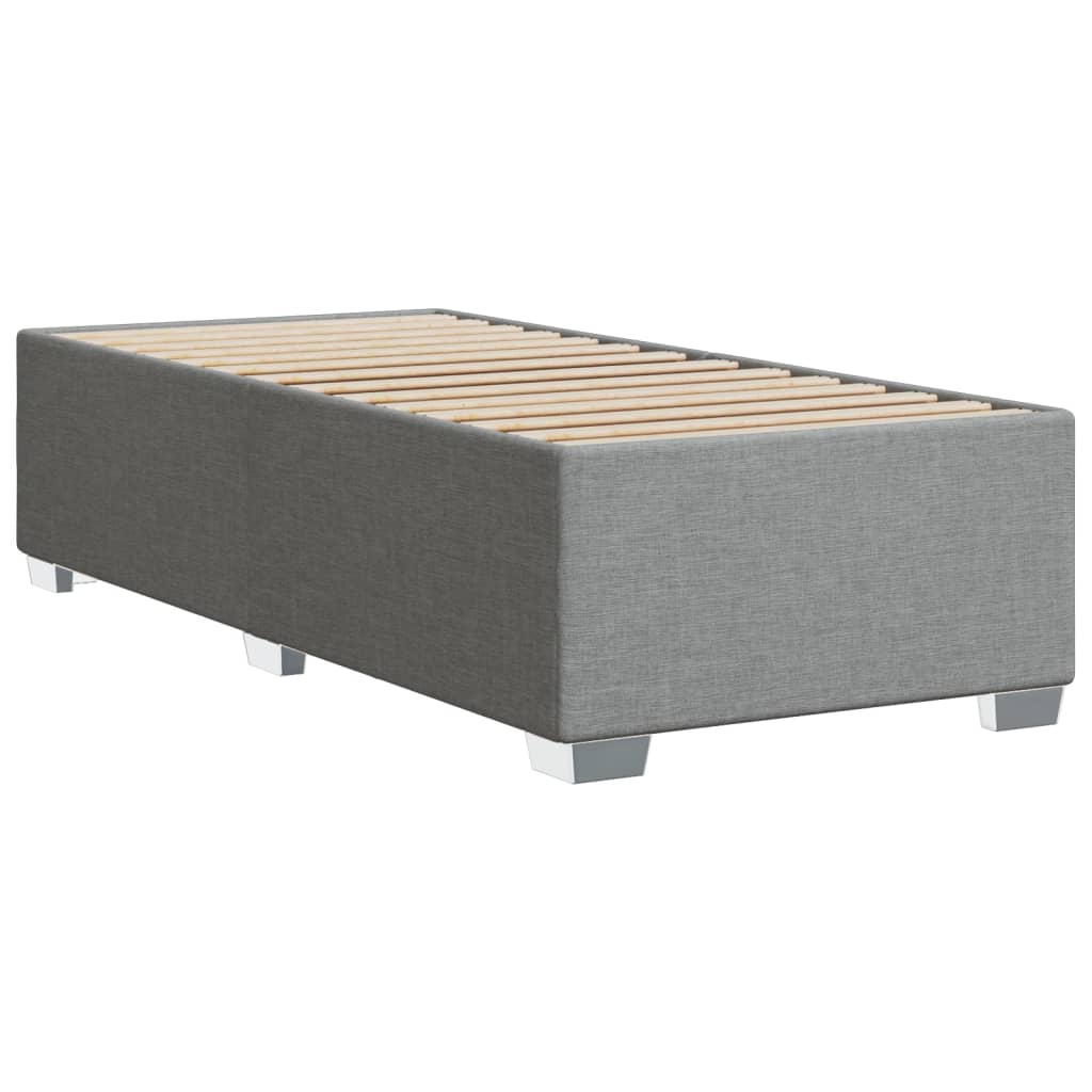 Cadre de lit sans matelas gris clair 90x190 cm tissu