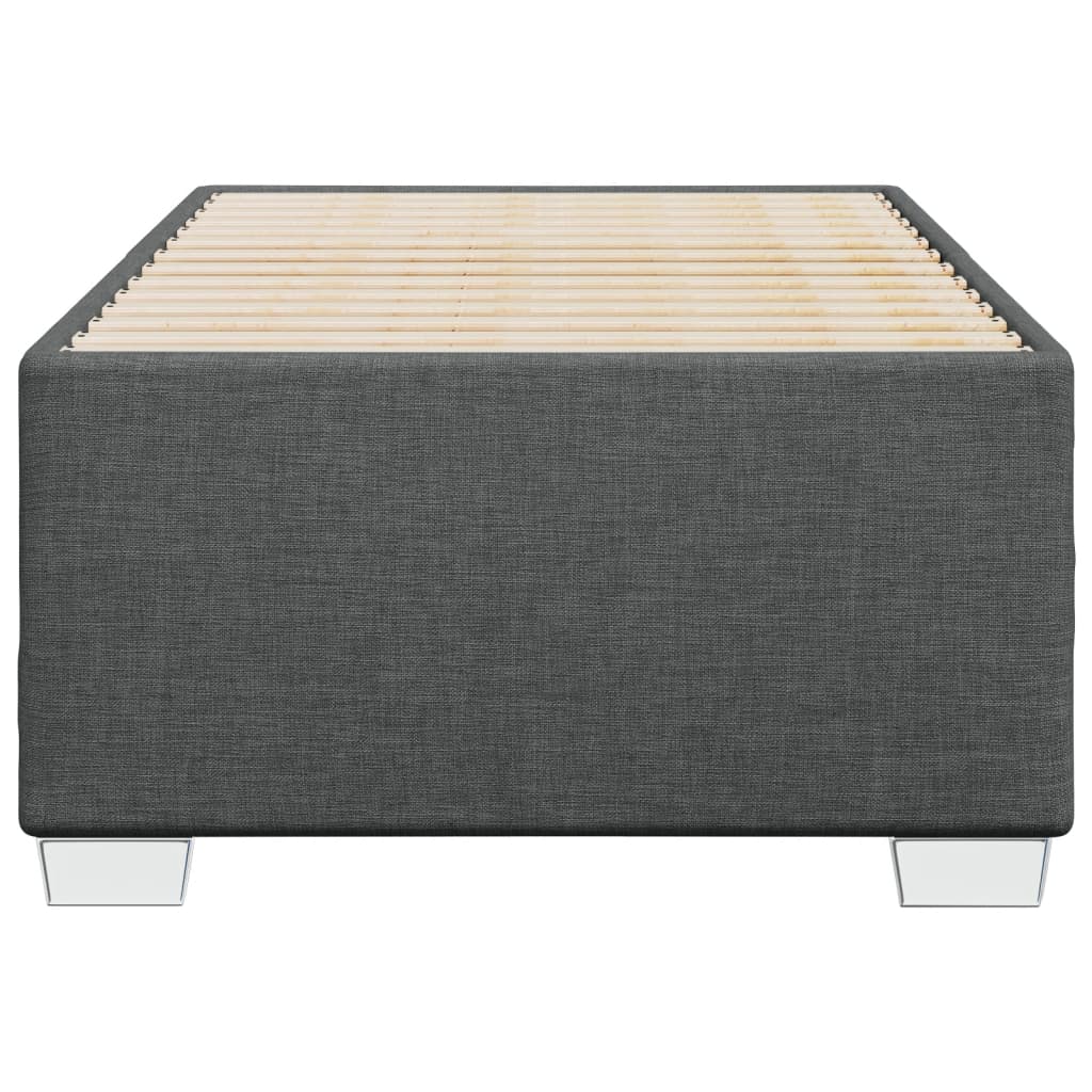 Cadre de lit sans matelas gris foncé 90x190 cm tissu