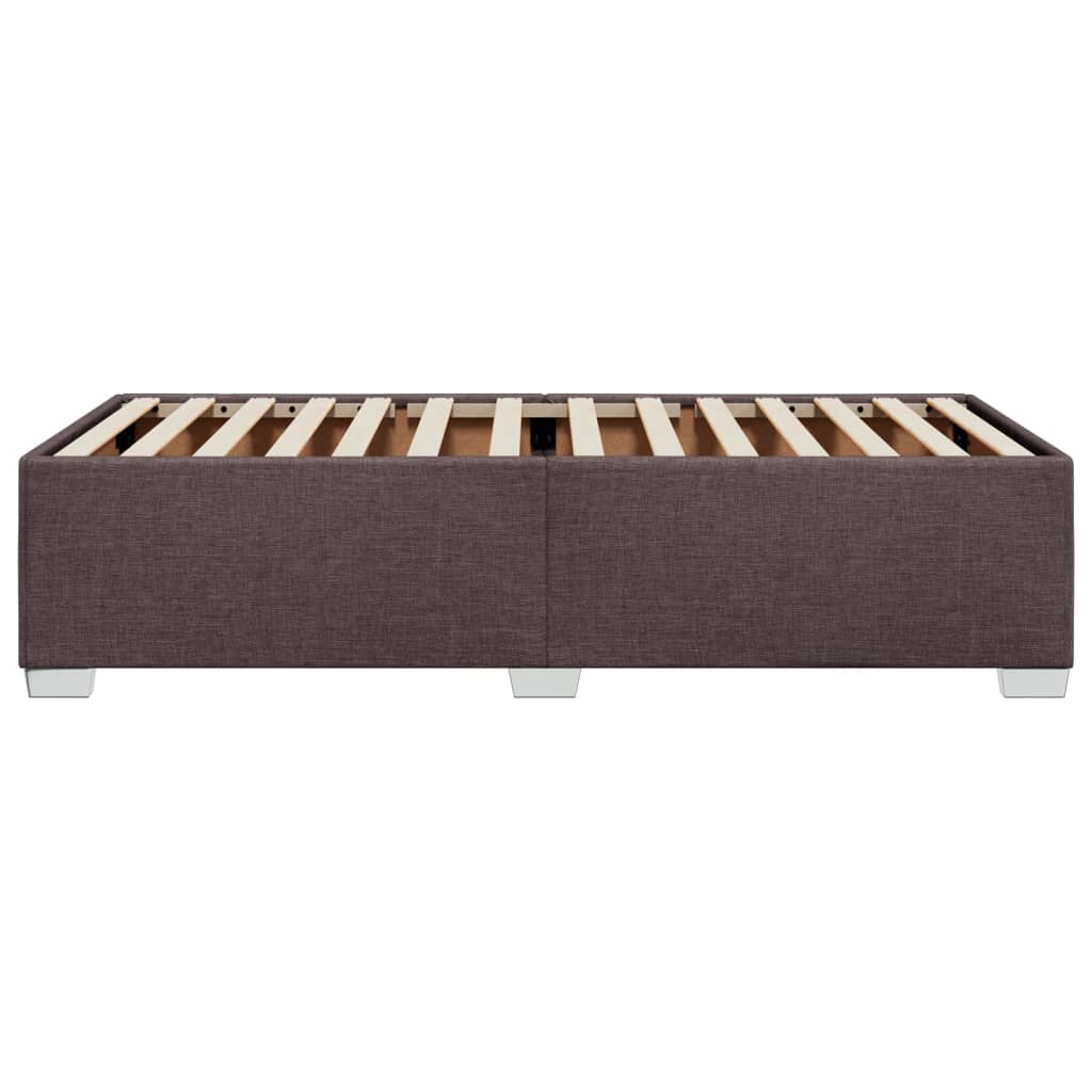 Cadre de lit sans matelas marron foncé 90x190 cm tissu