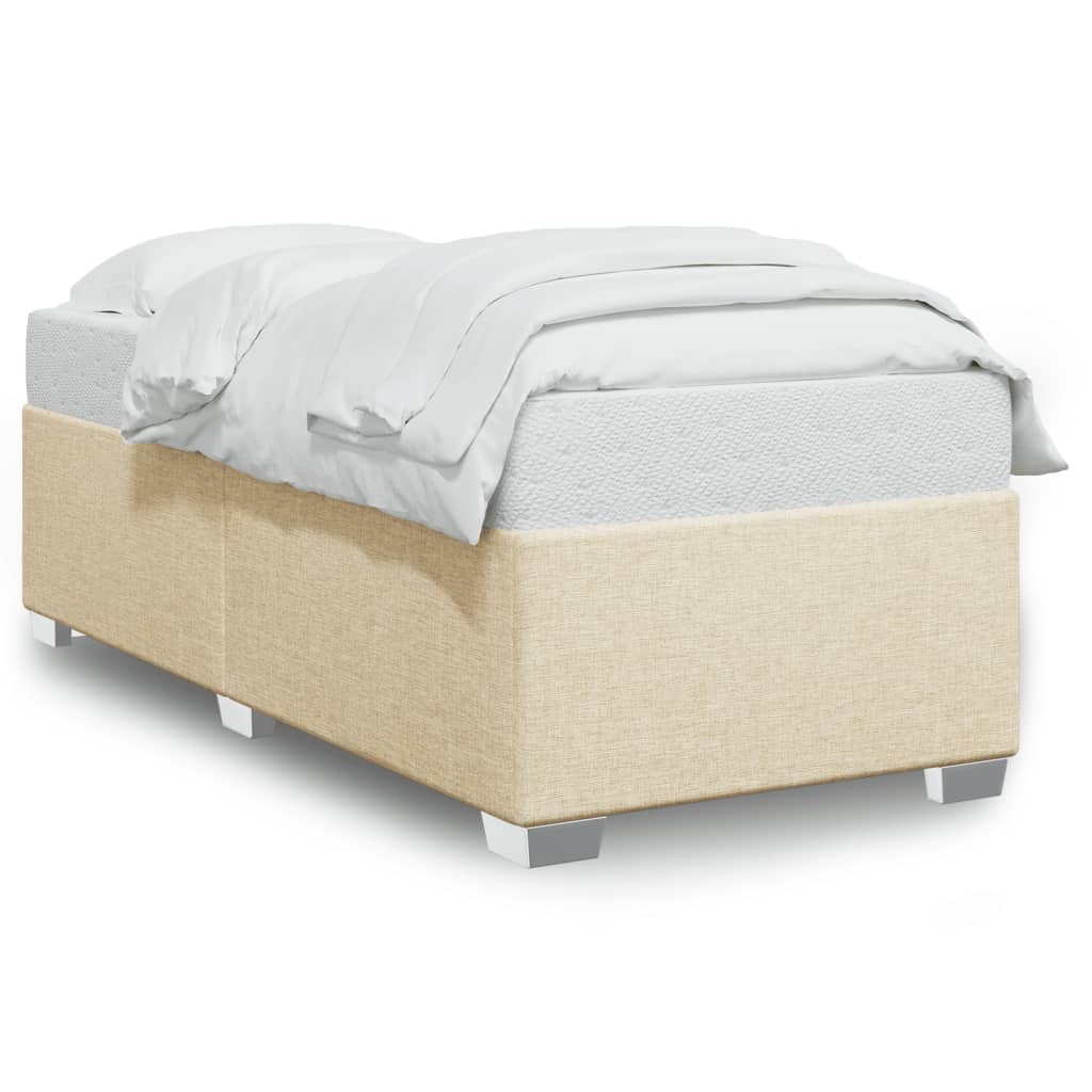 Cadre de lit sans matelas crème 90x190 cm tissu