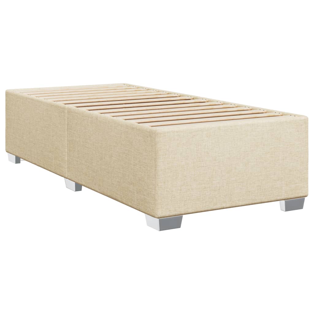 Cadre de lit sans matelas crème 90x190 cm tissu