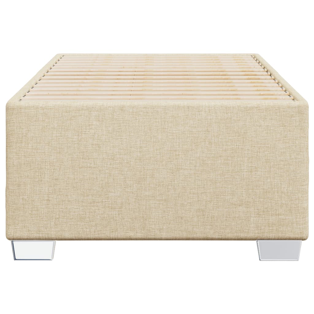 Cadre de lit sans matelas crème 90x190 cm tissu