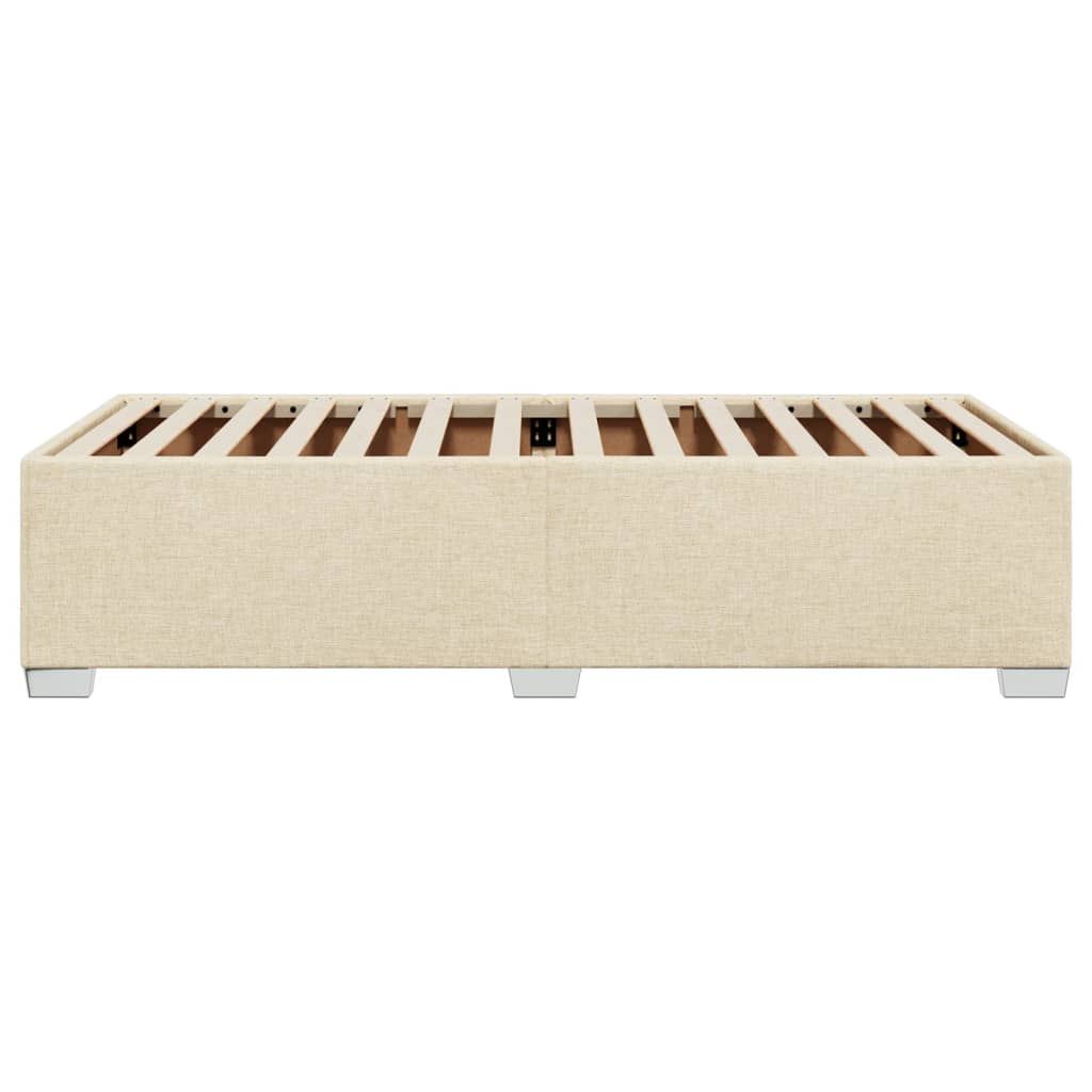 Cadre de lit sans matelas crème 90x190 cm tissu