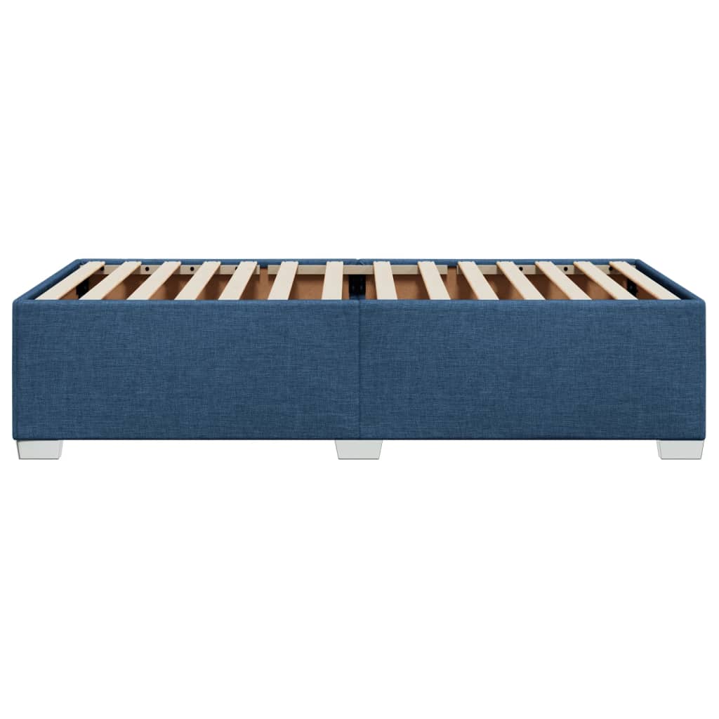 Cadre de lit sans matelas bleu 90x190 cm tissu