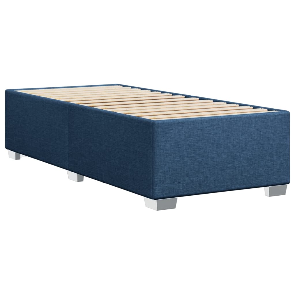 Cadre de lit sans matelas bleu 90x190 cm tissu