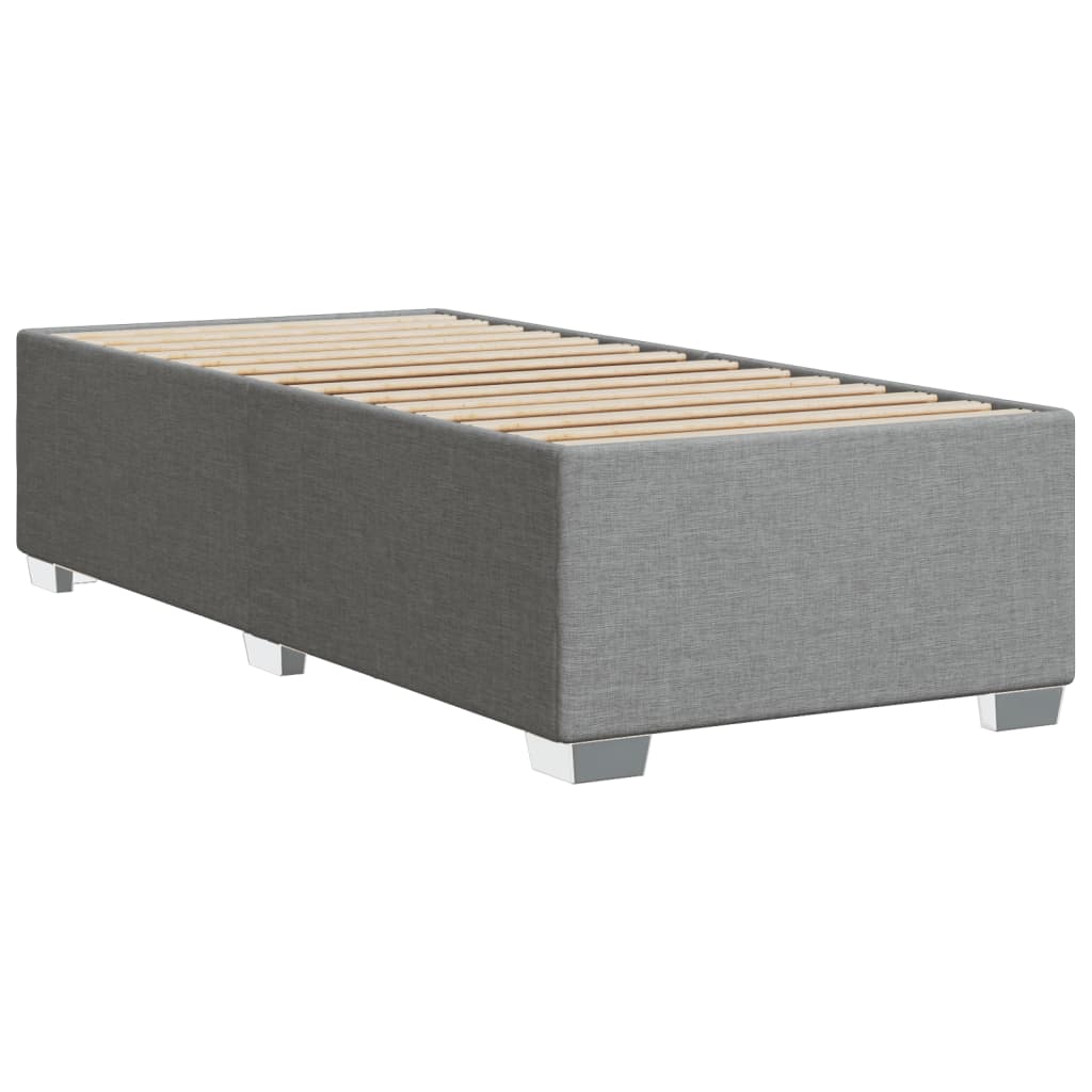 Cadre de lit sans matelas gris clair 90x200 cm tissu