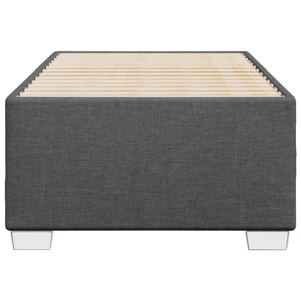 Cadre de lit sans matelas gris foncé 90x200 cm tissu